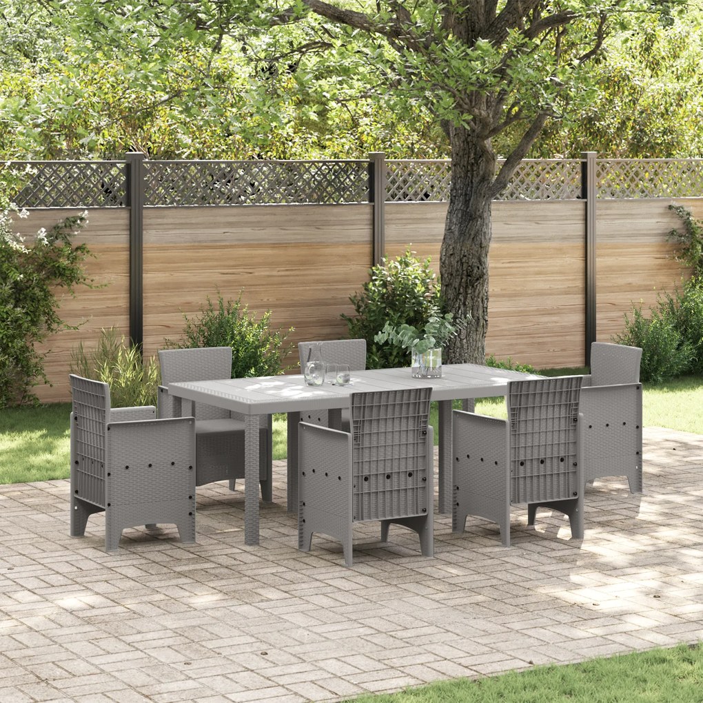 Mesa de Jardim vidaXL Cinzento-claro 200x100x73 cm Polirattan