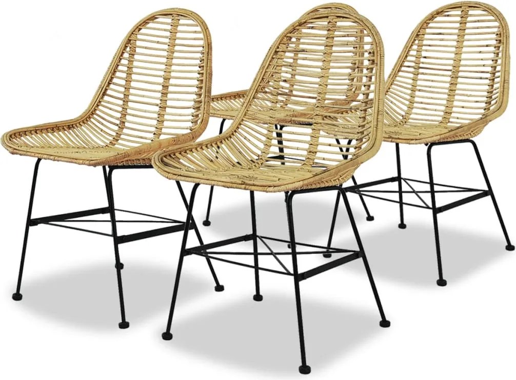 vidaXL Cadeiras de jantar 4 pcs vime genuíno