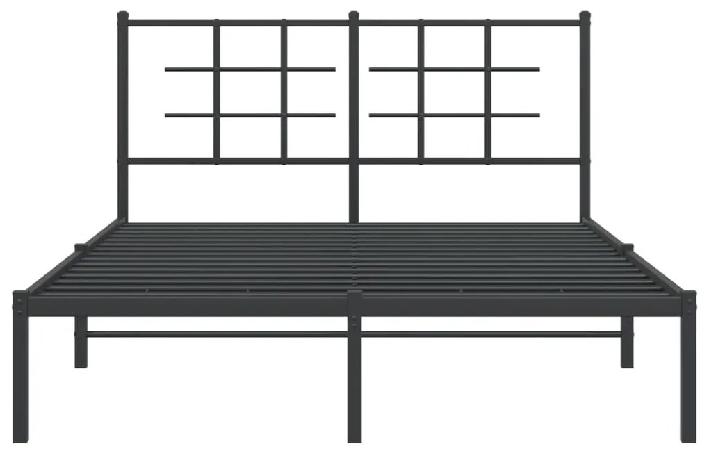 Estrutura de cama com cabeceira 140x200 cm metal preto
