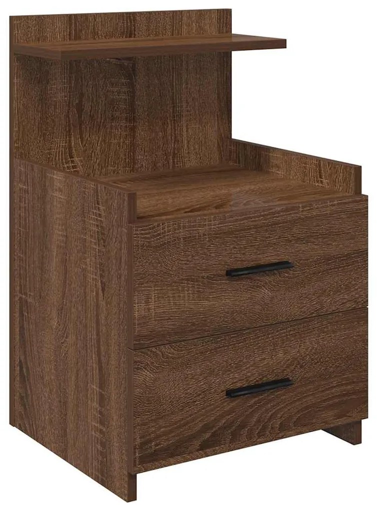 Mesas de cabeceira 2 peças com 2 gavetas carvalho castanho 40x36,5x62
