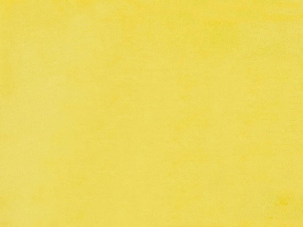 Cama de casal em veludo amarelo 160 x 200 cm FITOU Beliani