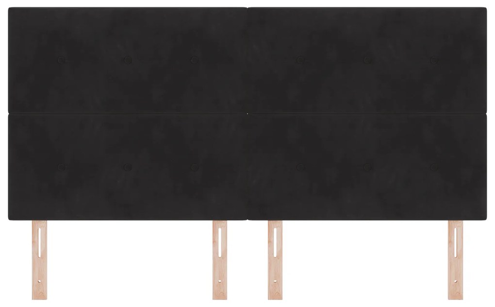 Cabeceira Estofada Botão Preto 180 cm Veludo