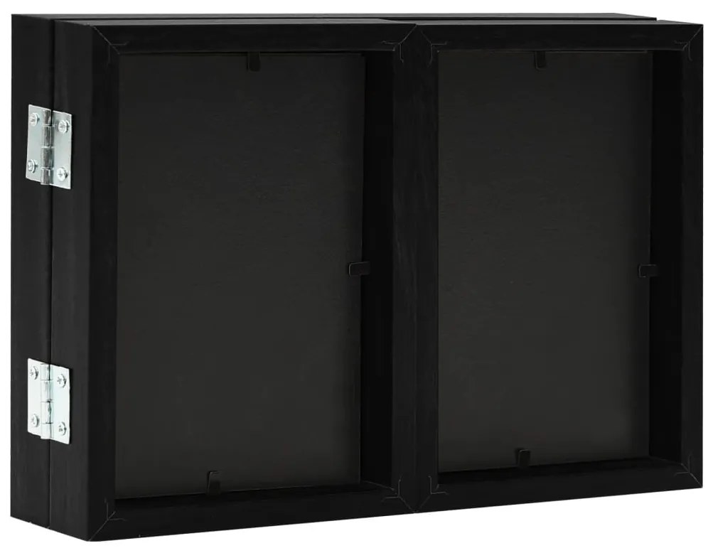 Moldura com três dobras 28x18 cm+2x(13x18 cm) preto