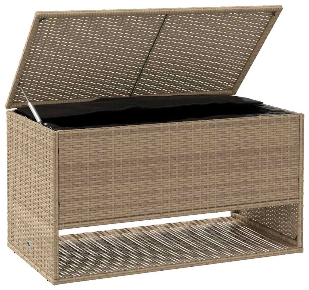 Caixa para almofadões de exterior 100x55x55,5 cm vime PE bege