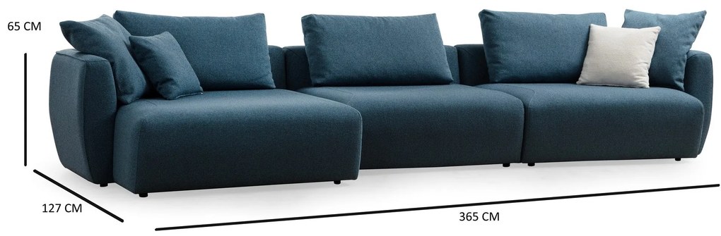 Sofá de Canto Maya – Azul – 365 cm x 127 cm x 65 cm