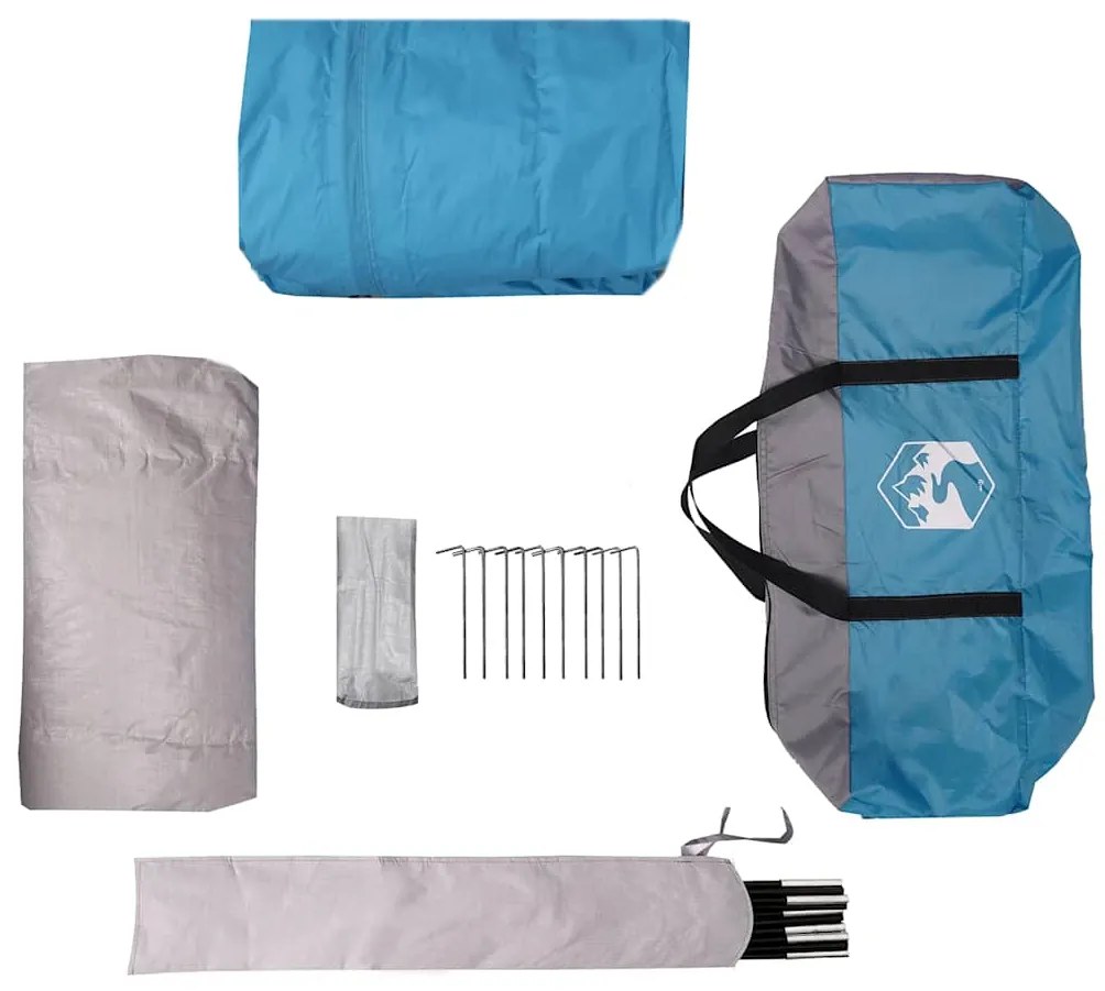 Tenda familiar estilo cabana para 6 pessoas impermeável azul
