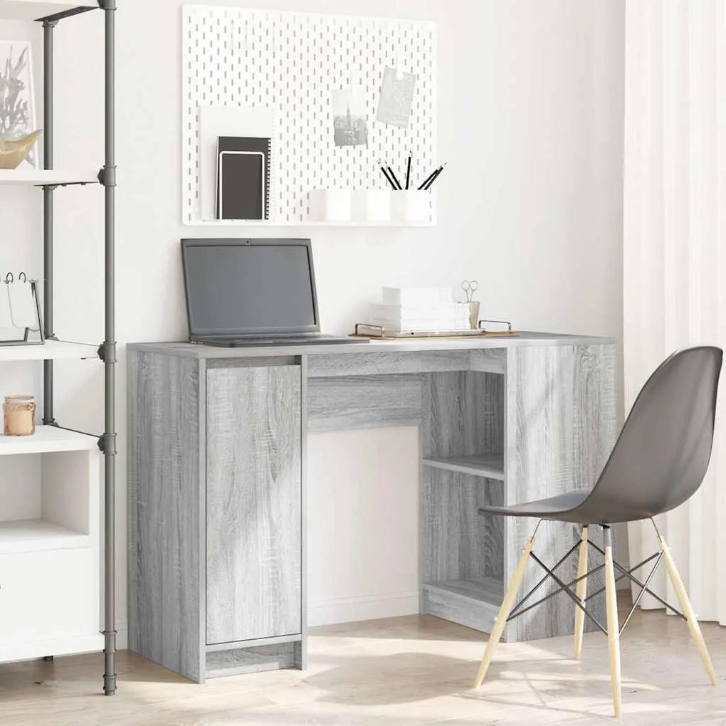 vidaXL Secretária 120x42x76 cm derivados de madeira cinzento sonoma