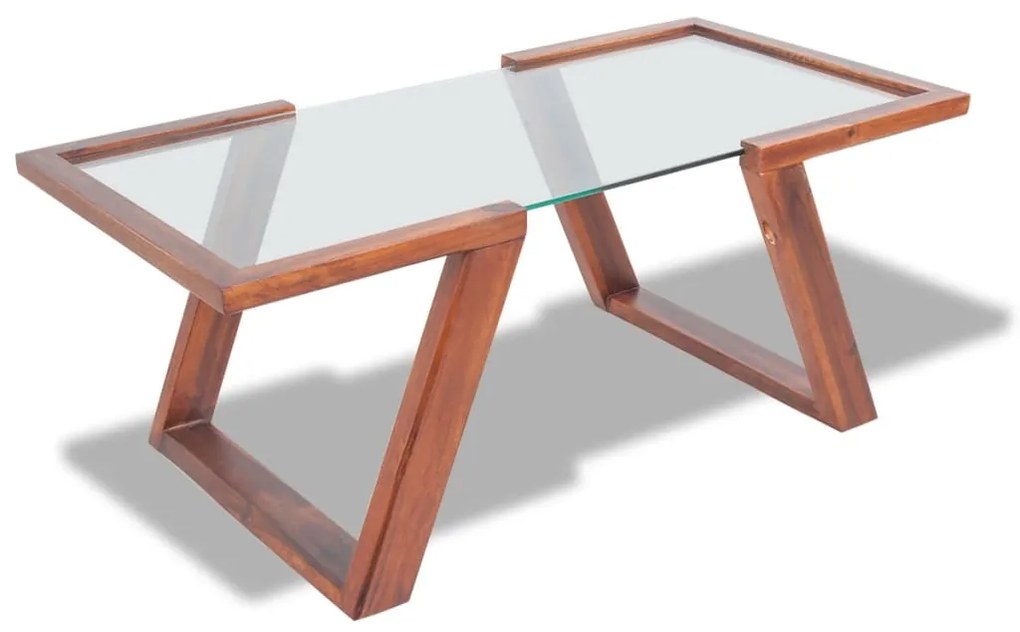 vidaXL Mesa de centro madeira acácia sólida castanho 110x60x40 cm