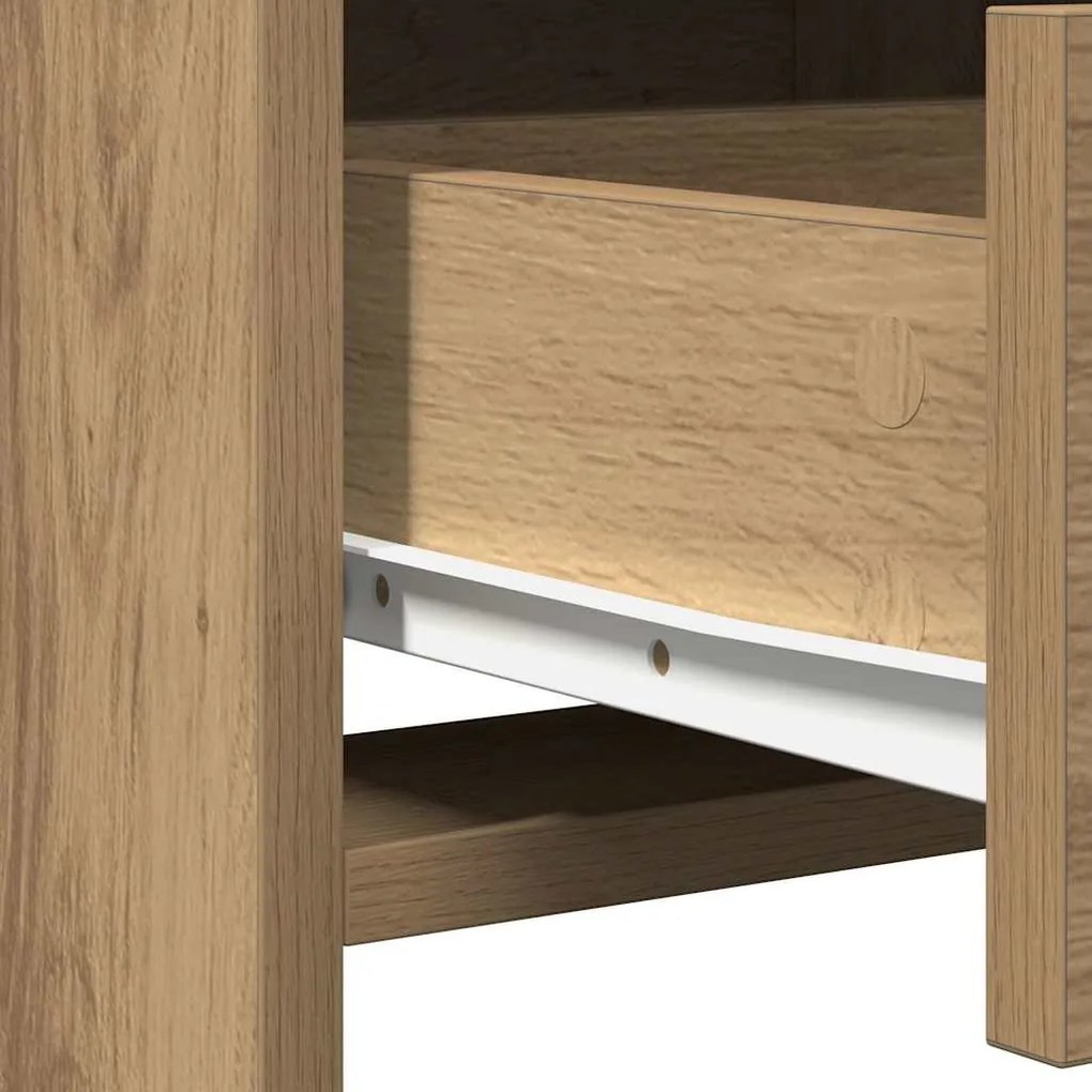 Mesa de Maquilhagem com Luzes LED Carvalho Artesanal 50x41x135 cm