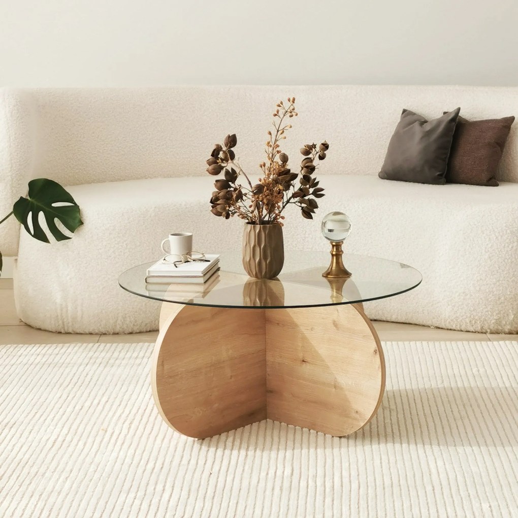 Mesa de Café Bubble - Carvalho Safira - 75cm x 35cm x 75cm