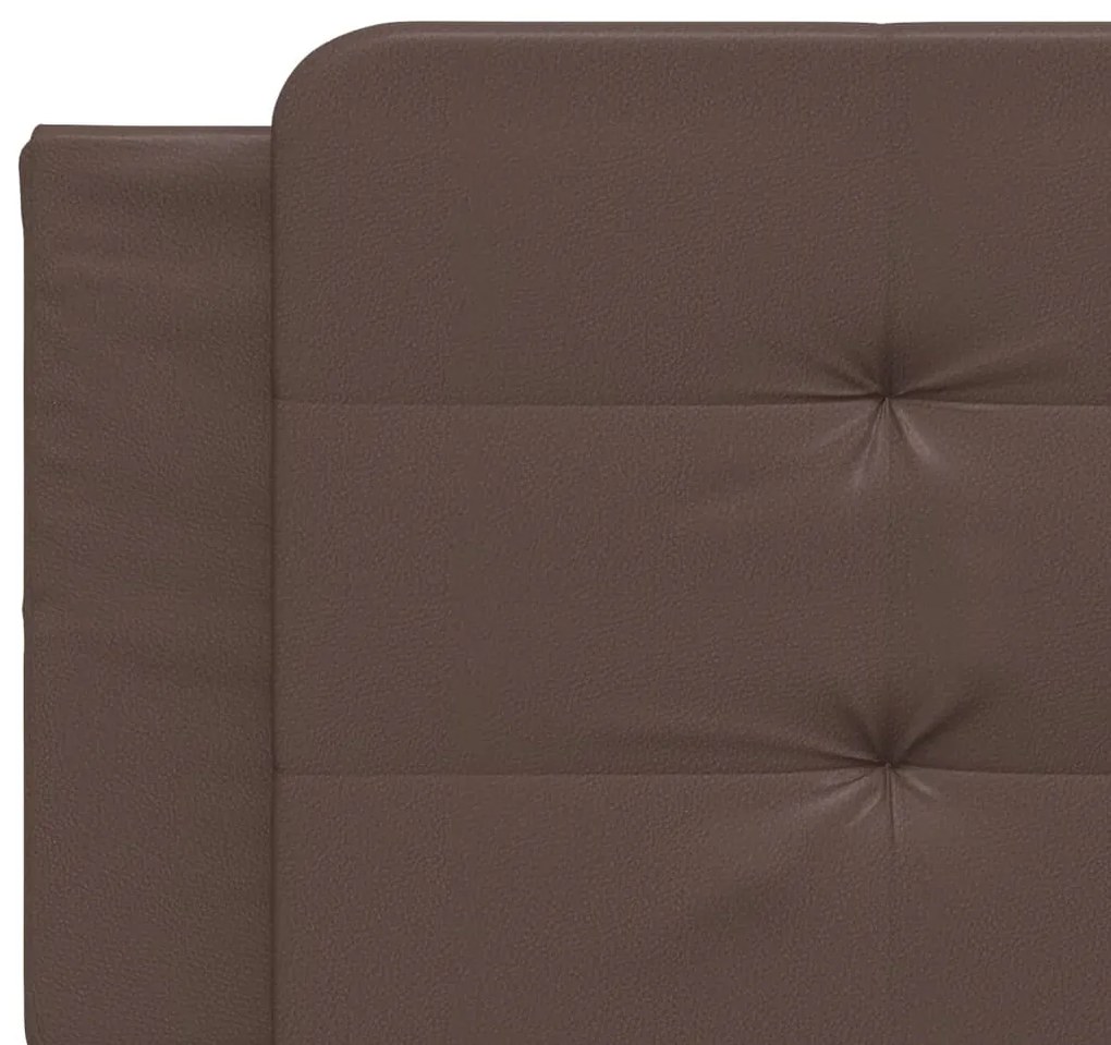 Cama com colchão 200x200 cm couro artificial castanho