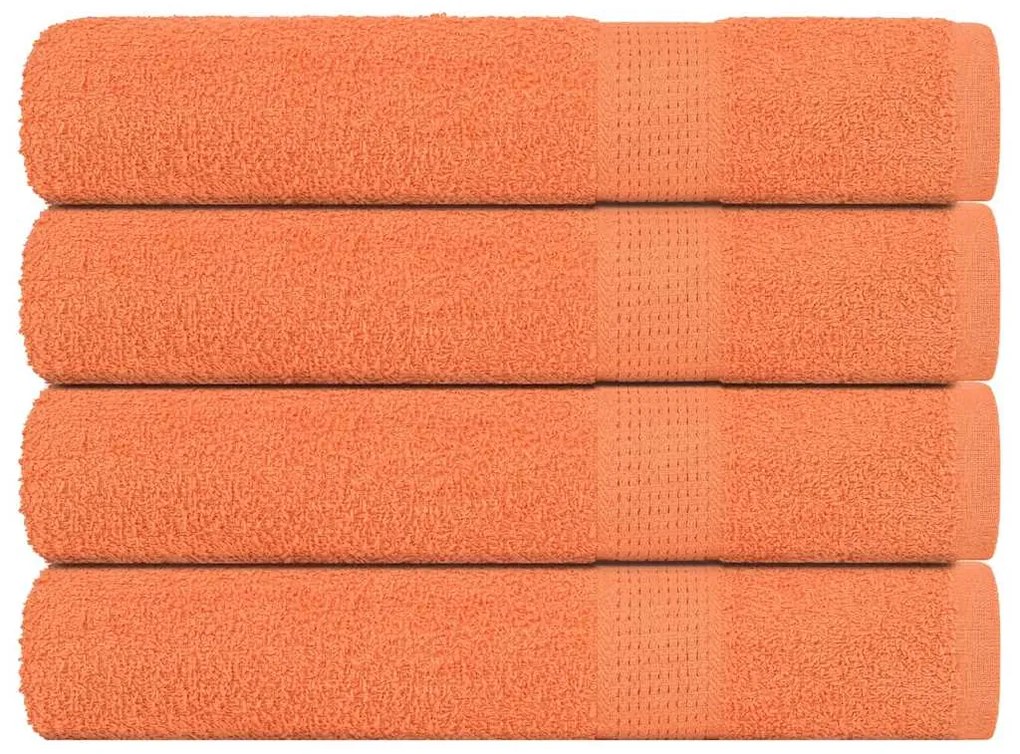 Toalhas de sauna 4 pcs 80x200 cm 360 gsm 100% algodão laranja