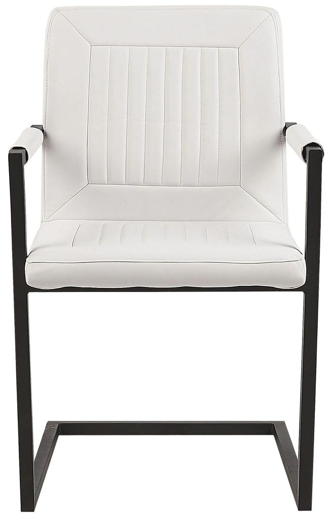 Conjunto de 2 cadeiras de jantar em pele sintética branco creme BRANDOL Beliani