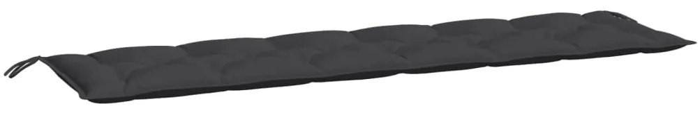 Almofadões banco jardim 2 pcs 200x50x7cm tecido oxford preto