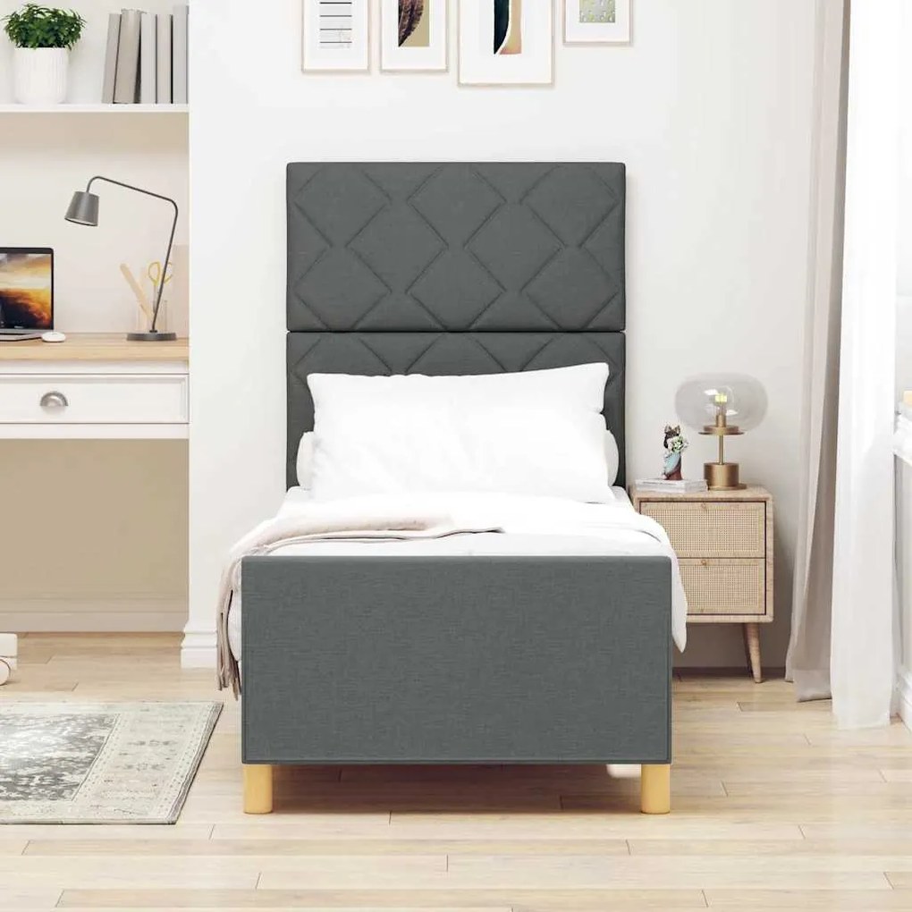 Estrutura de Cama vidaXL Cinza Escuro 80x200 cm Tecido
