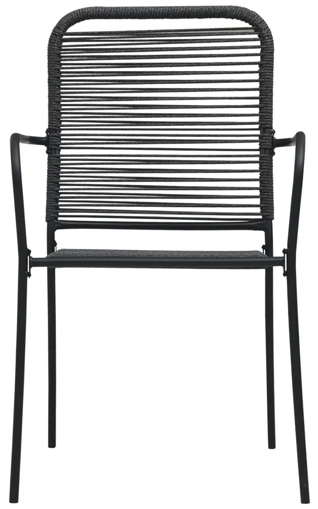 3 pcs conjunto de jantar para jardim vidro e aço preto