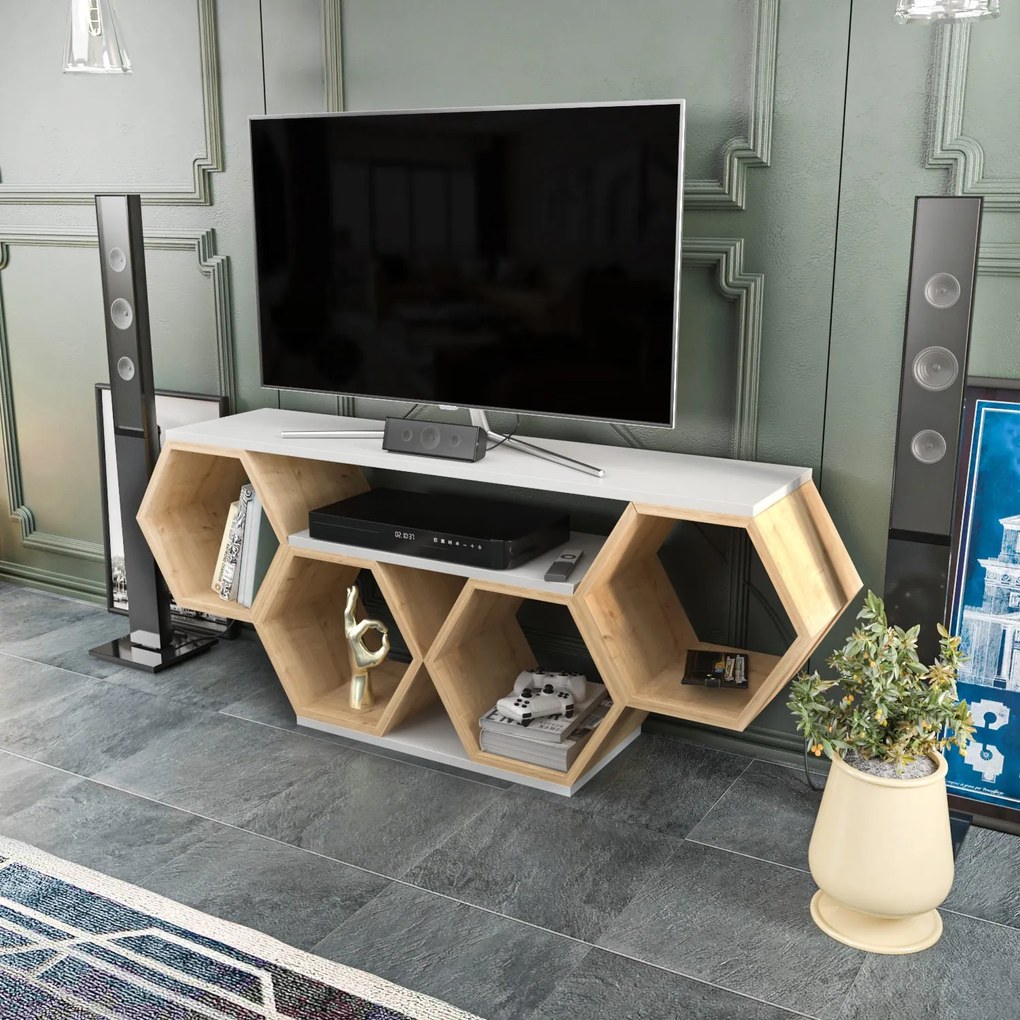 Móvel TV Bal – Branco – 140 cm x 29,6 cm x 55,5 cm