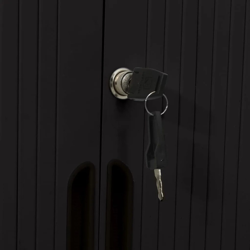Armário com porta deslizante 90x40x90 cm aço preto