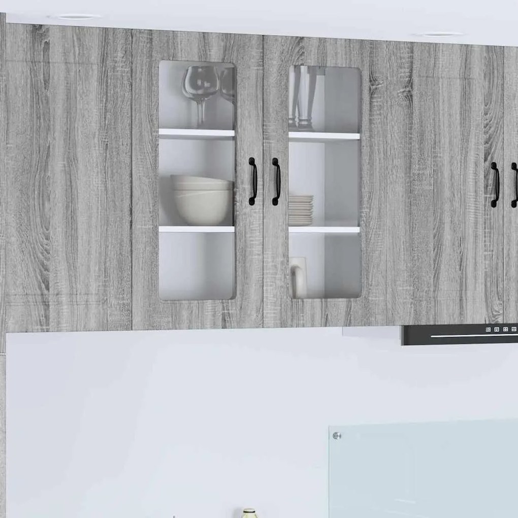 vidaXL Armário de Cozinha com prateleira Cinza Sonoma 80 x 31 x 80 cm