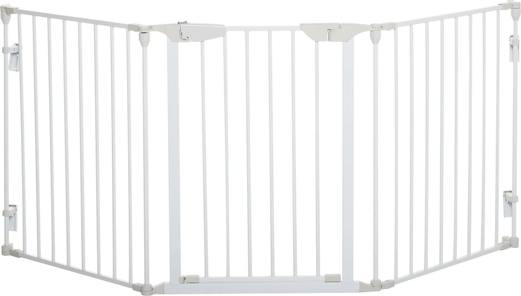 Barreira de Segurança para Animais de Estimação Barreira Dobrável de 5 Painéis 180x74,5 cm Branco