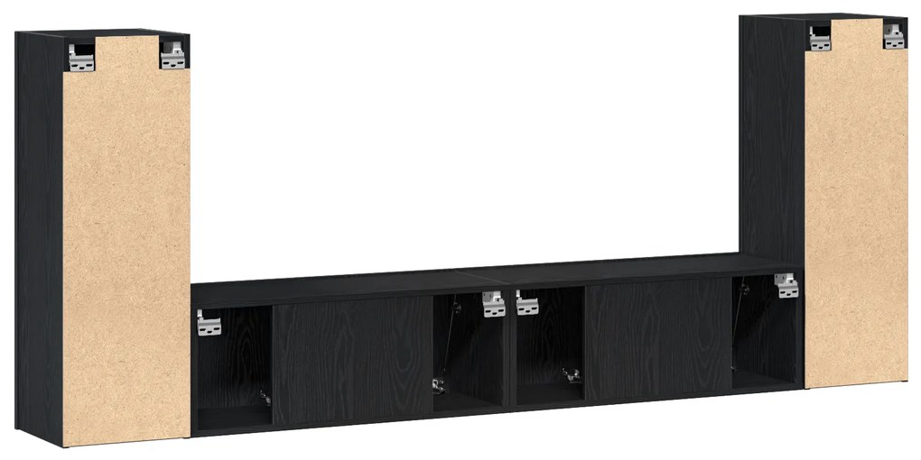 Conjunto de Estante para TV de 4 peças Montada na Parede em Carvalho P