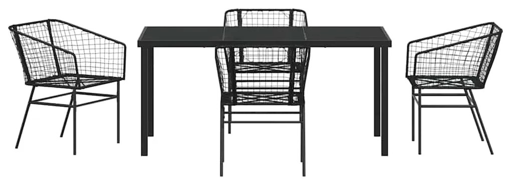 Conjunto de Jantar de Jardim 5 Peças Preto