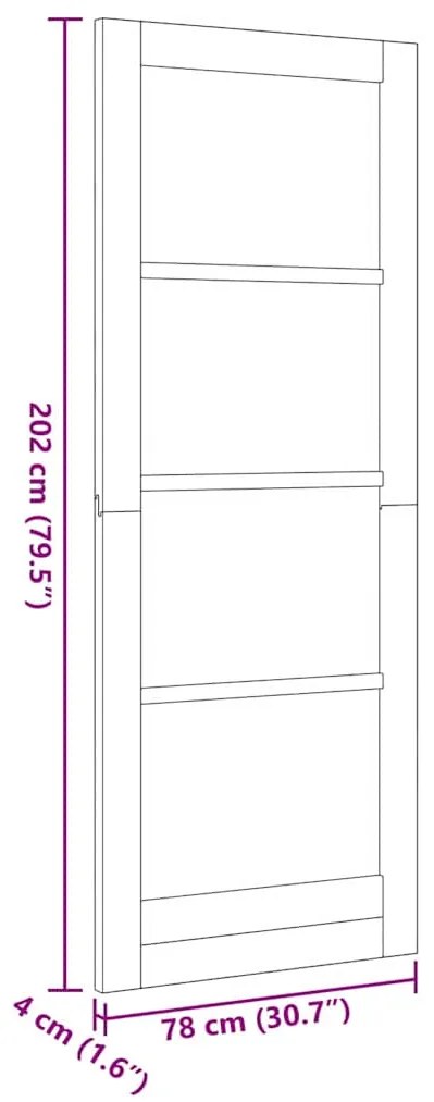 porta interior com vidro 'ORKDAL'branca 78x202x4 cm