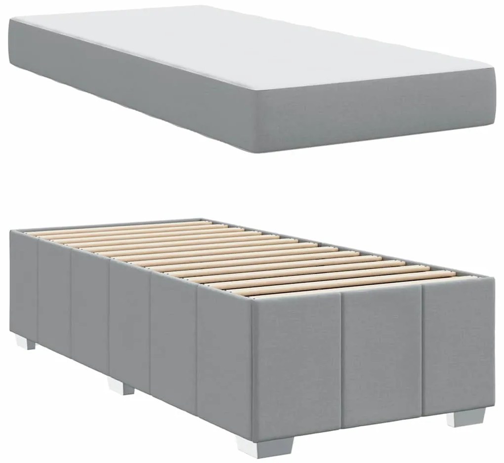 Estrutura da Cama Cinzento-claro 90 x 200 cm tecido