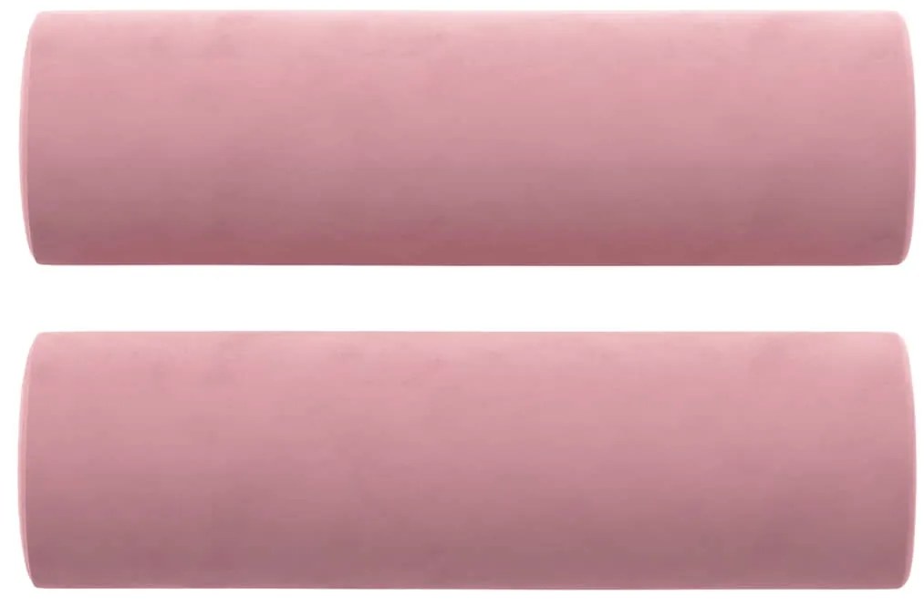 Sofá 2 lug. c/ almofadas decorativas 120 cm veludo rosa