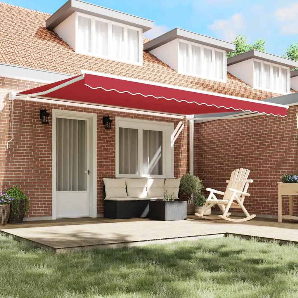 Toldo Retrátil Manual Vermelho 450x300 cm