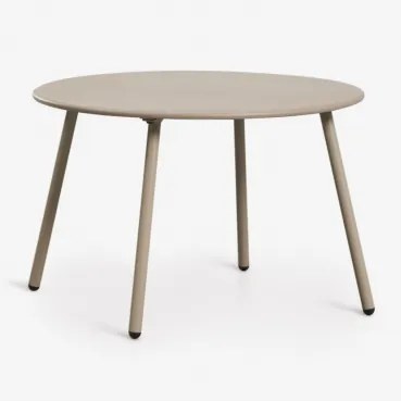 Mesa Auxiliar Redonda Para Jardim Em Aço Kuorin Ø50 Cm & Moka Brown - Sklum