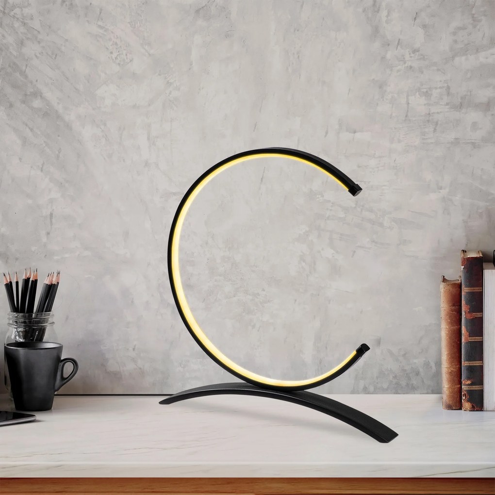 Candeeiro de Mesa Moon – Preto – 35 x 34 x 4 cm