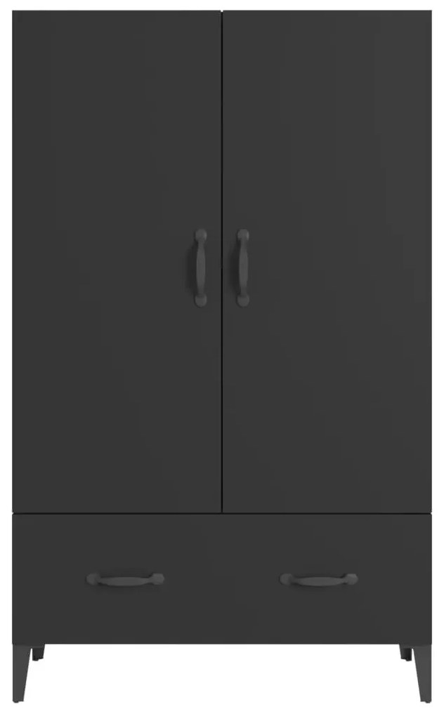 Armário alto 70x31x115 cm derivados de madeira preto