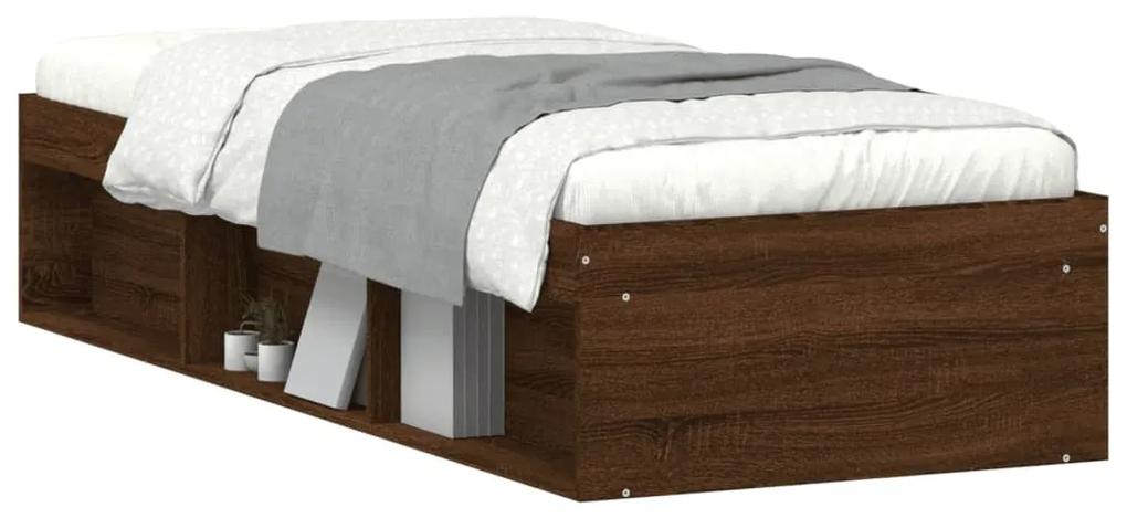 Estrutura de cama solteiro 75x190 cm carvalho castanho