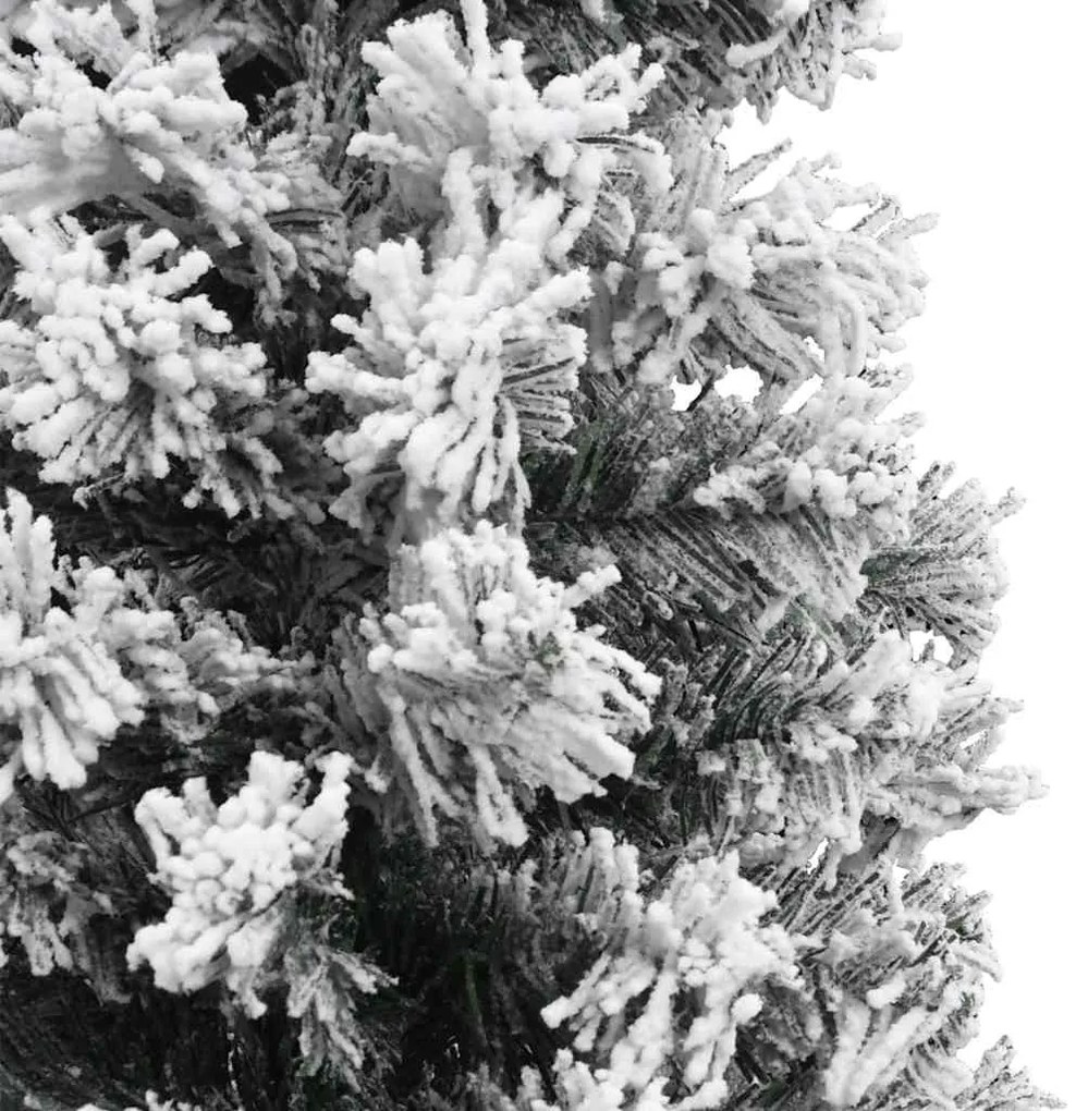 Árvore de Natal artificial fina com neve 240 cm PVC verde