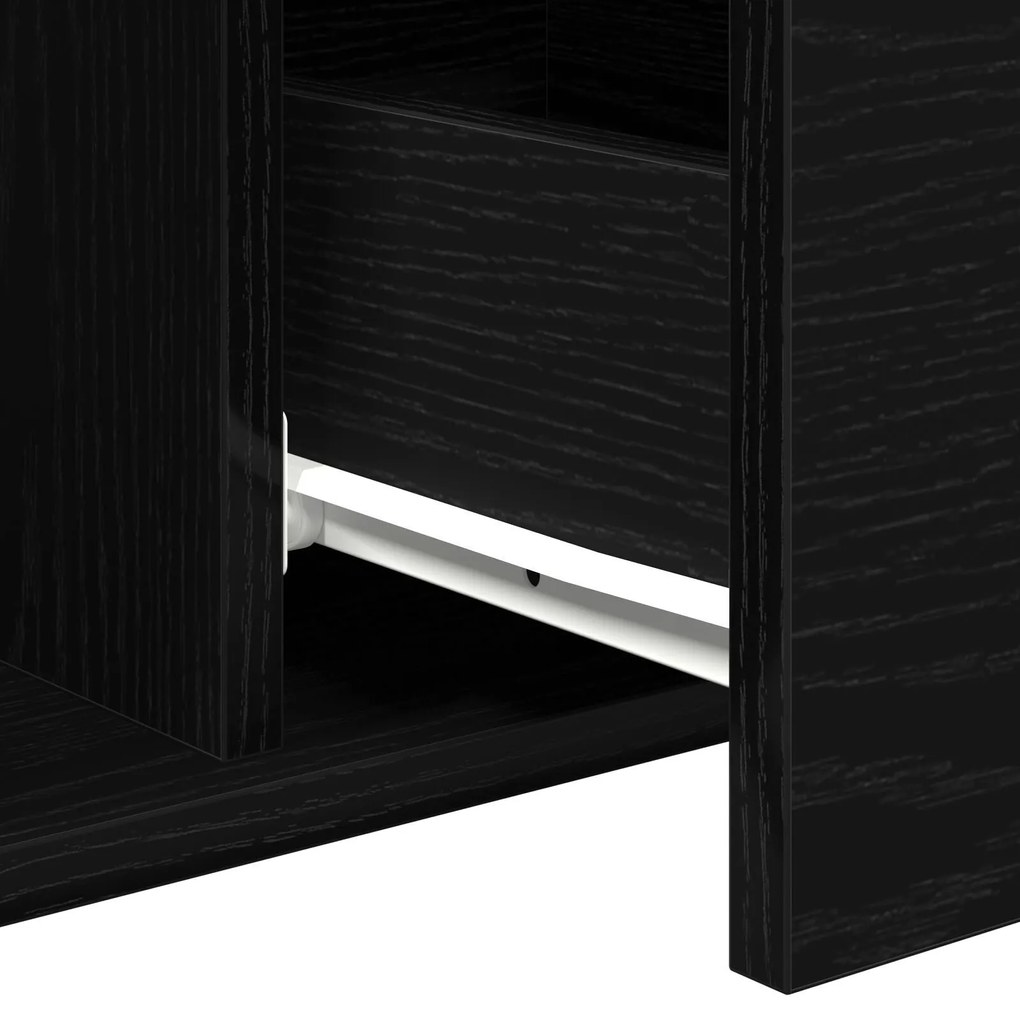 Mesa de Centro vidaXL Preto Carvalho 90x50x36,5 cm Madeira Revestida
