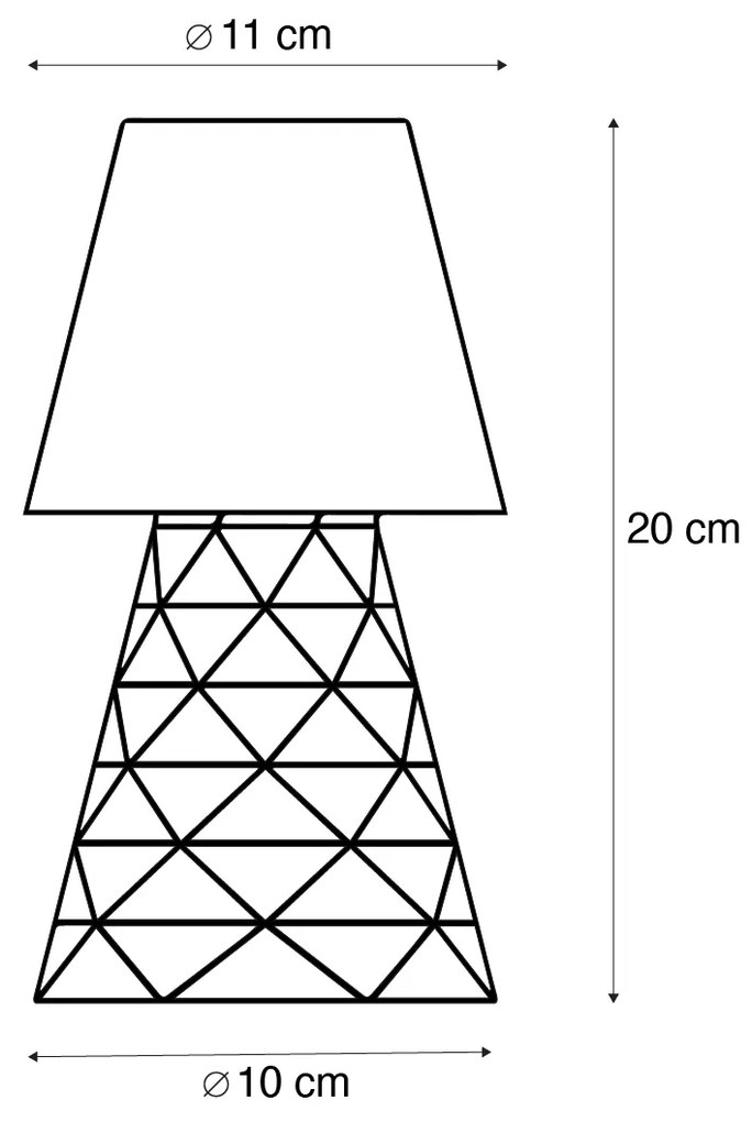 Candeeiro de Mesa Vidro Transparente Incl. LED Recarregável IP44 - Lola 20 Lux Clássico / Antigo