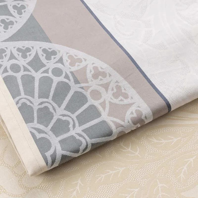 Toalhas de mesa anti nódoas 100% algodão - Wolly da Fateba: Cinzento 1 Toalha de mesa 180x350 cm