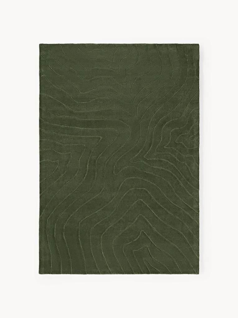 Tapete em lã artesanal com relevo Aaron