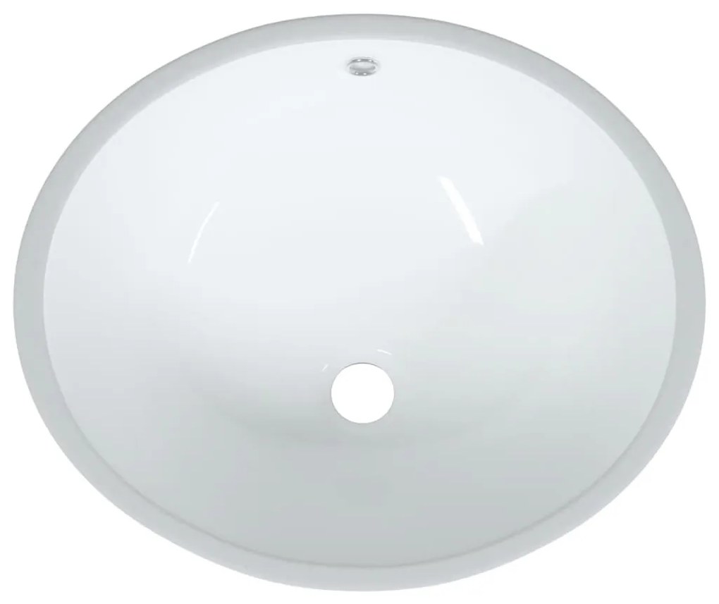 Lavatório casa de banho oval 47x39x21 cm cerâmica branco