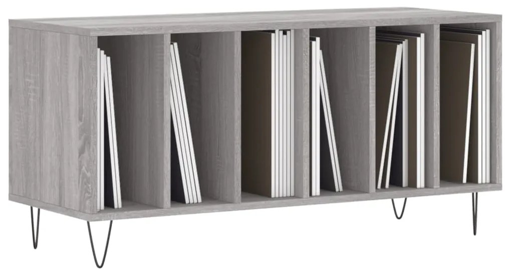 Armário p/ discos 100x38x48cm derivados madeira cinzento sonoma