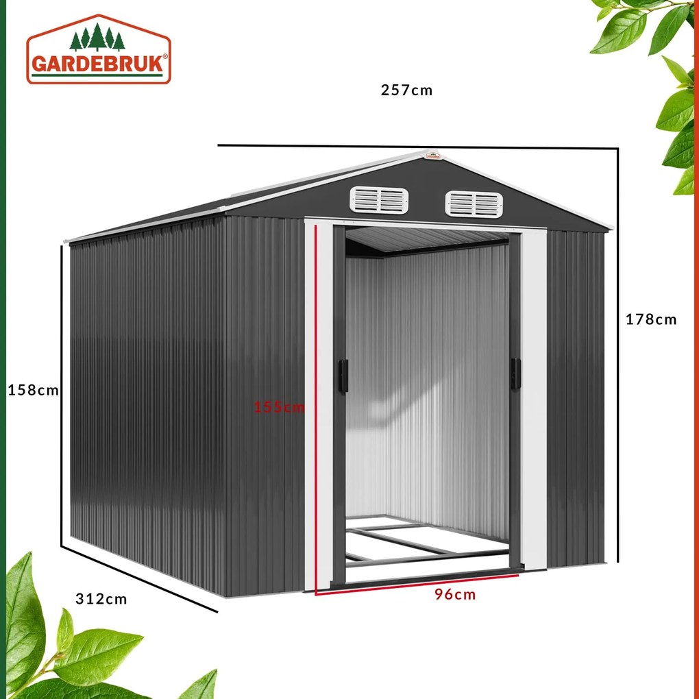 Abrigo Jardim para ferramentas em metal 312x257x178cm antracite