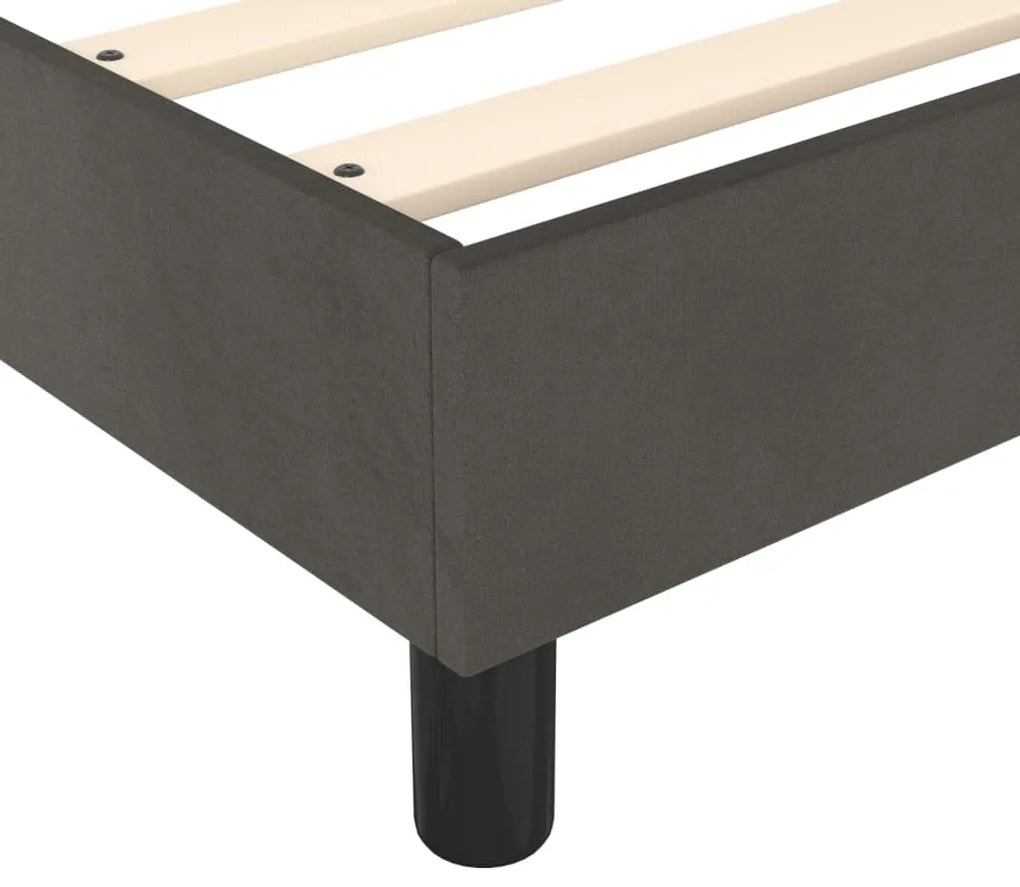 Cama boxspring com colchão 120x200 cm veludo cinzento-escuro