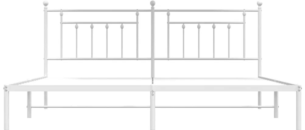 Estrutura de cama com cabeceira 193x203 cm metal branco