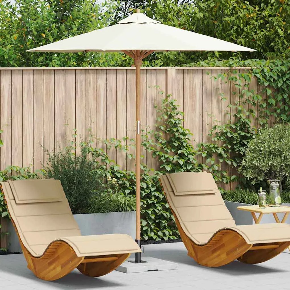 Parasol de Jardim Creme Branco 217x230 cm Bambu