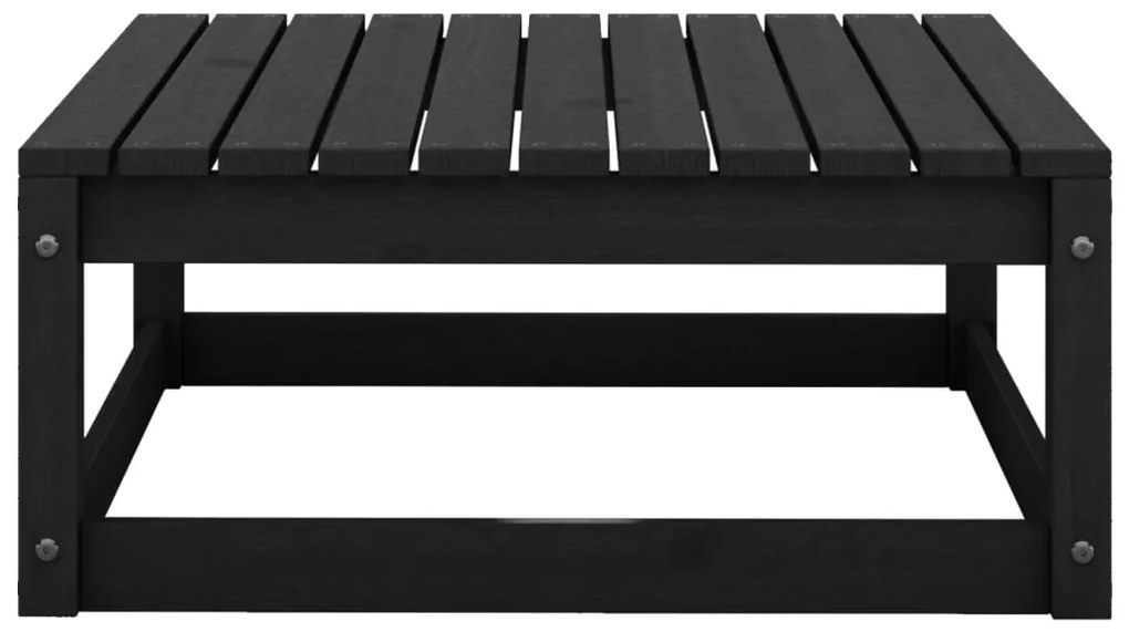 9 pcs conjunto lounge de jardim pinho maciço preto