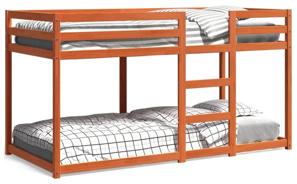 vidaXL Beliche 75x190 cm madeira de pinho maciça castanho cera