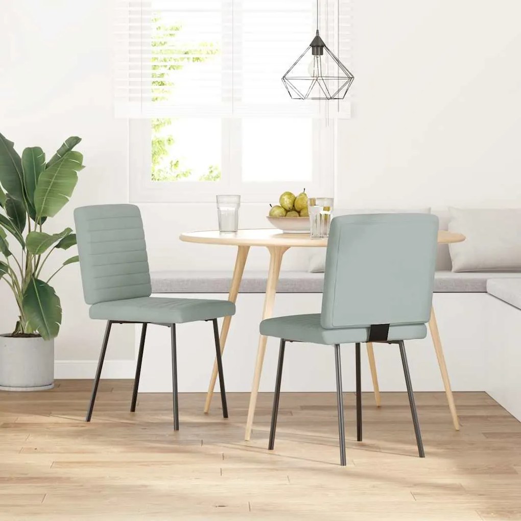 Cadeiras de jantar 2 pcs veludo cinzento-claro