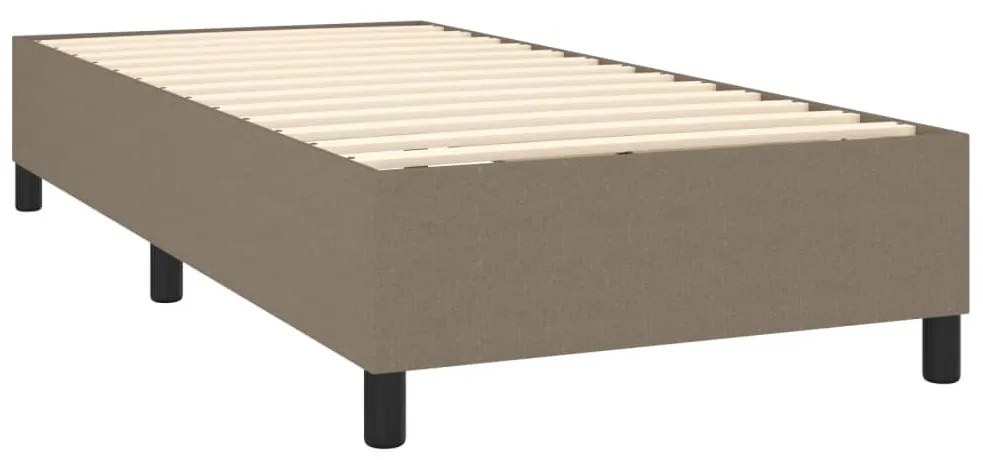Cama box spring + colchão/LED 90x200cm tecido cinza-acastanhado