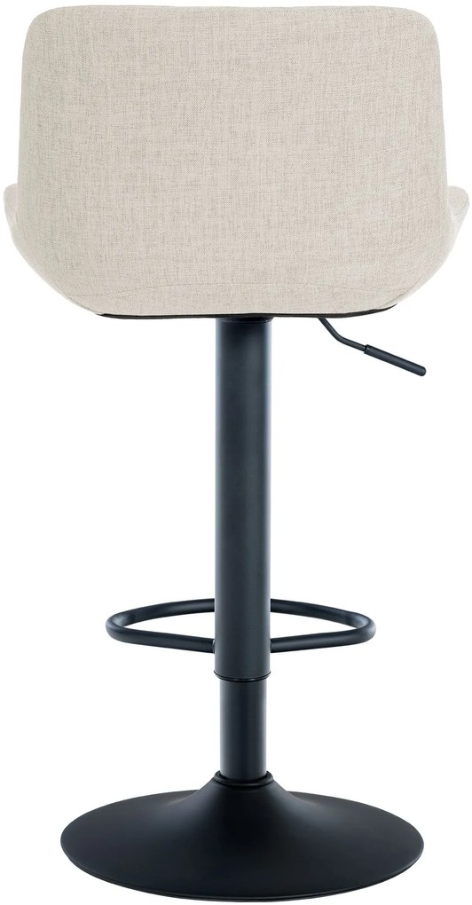 Banco de bar Tover em tecido e com estrutura preta 48 x 81-105 x 54 cm Creme